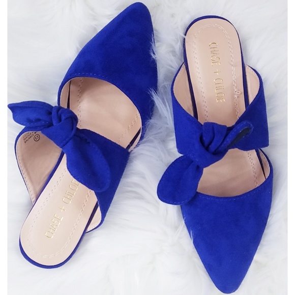 Chase + Chloe Shoes - ❣SOLD❣💥 CHASE + CHLOE Blue Suede Mules